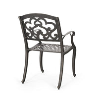 Serb Outdoor Dining Patio Chair Set of 2, Handcrafted Metal Copper Patina -BM320569
