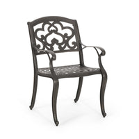 Serb Outdoor Dining Patio Chair Set of 2, Handcrafted Metal Copper Patina -BM320569