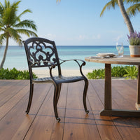 Serb Outdoor Dining Patio Chair Set of 2, Handcrafted Metal Copper Patina -BM320569