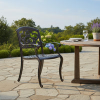 Serb Outdoor Dining Patio Chair Set of 2, Handcrafted Metal Copper Patina -BM320569