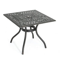 Serb Outdoor Dining Table, 37 Inch Square, Handcrafted Copper Patina Finish -BM320570