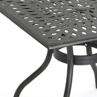 Serb Outdoor Dining Table, 37 Inch Square, Handcrafted Copper Patina Finish -BM320570