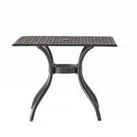 Cay Outdoor Dining Table, 40 Inch Square Top, Black Lattice Metal Design -BM320577