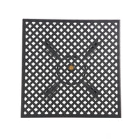 Cay Outdoor Dining Table, 40 Inch Square Top, Black Lattice Metal Design -BM320577