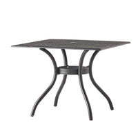 Cay Outdoor Dining Table, 40 Inch Square Top, Black Lattice Metal Design -BM320577