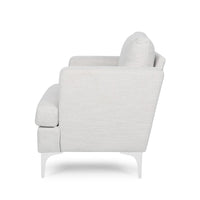 Accent Club Chair, Padded Back and Seat, Modern Silver Legs, Beige Fabric -BM320584