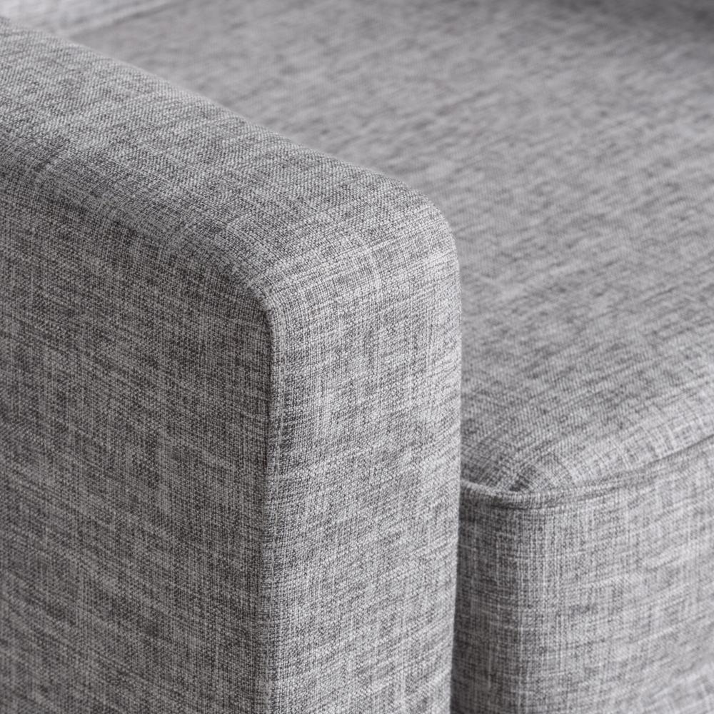 Accent Club Chair, Modern Light Gray Padded Seat, Angled Legs, Rubberwood -BM320585