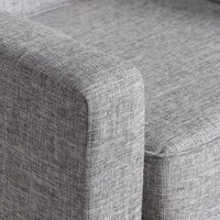 Accent Club Chair, Modern Light Gray Padded Seat, Angled Legs, Rubberwood -BM320585