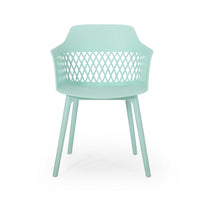 Outdoor Patio Chair, Curved Arms, Weather Resistant Modern Mint Green -BM320593