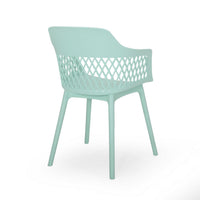 Outdoor Patio Chair, Curved Arms, Weather Resistant Modern Mint Green -BM320593