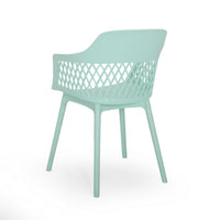 Outdoor Patio Chair, Curved Arms, Weather Resistant Modern Mint Green -BM320593