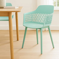 Outdoor Patio Chair, Curved Arms, Weather Resistant Modern Mint Green -BM320593