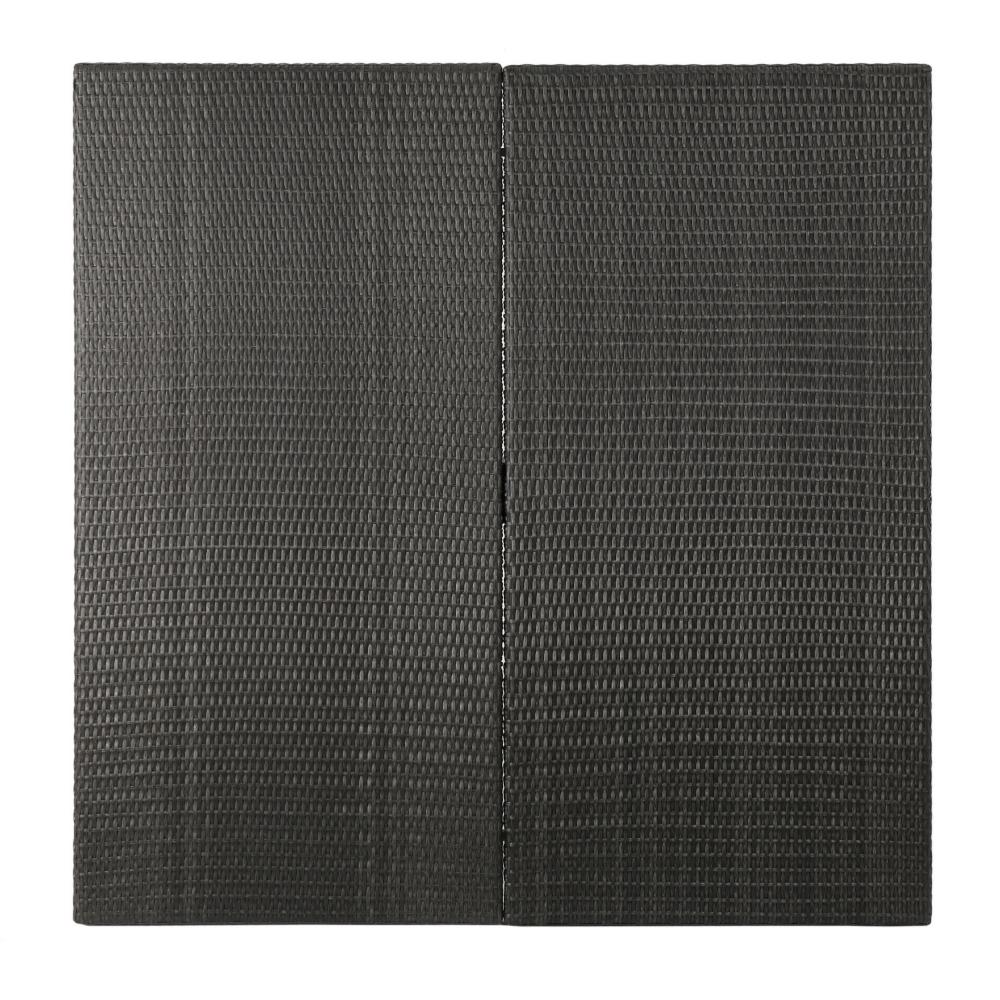 Nona Outdoor Dining Table, 64 Inch Square, Dark Gray Rattan Wood and Iron -BM320599