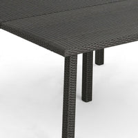 Nona Outdoor Dining Table, 64 Inch Square, Dark Gray Rattan Wood and Iron -BM320599