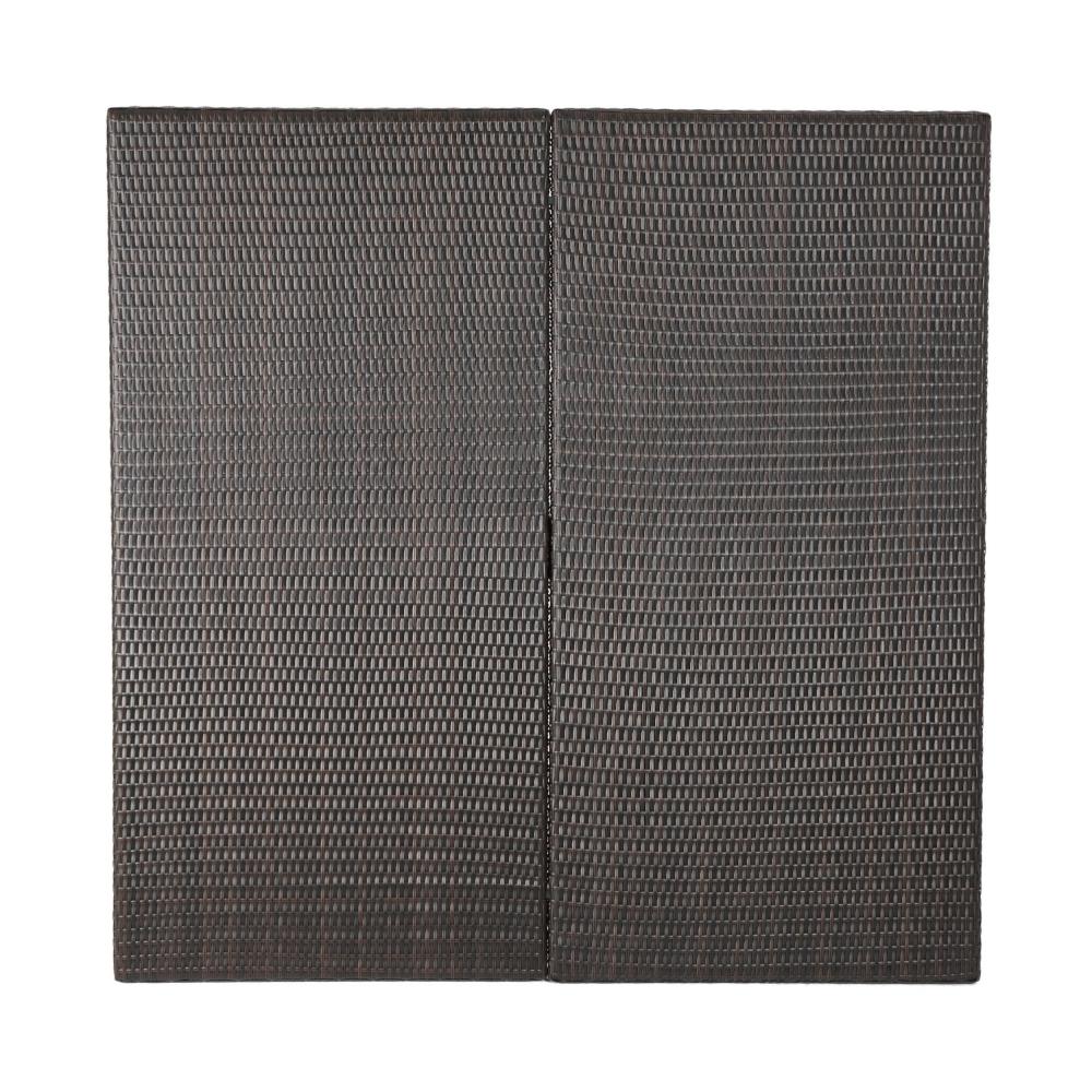 Nona Outdoor Dining Table, 64 Inch Square Top, Brown Rattan Wood, Iron -BM320600