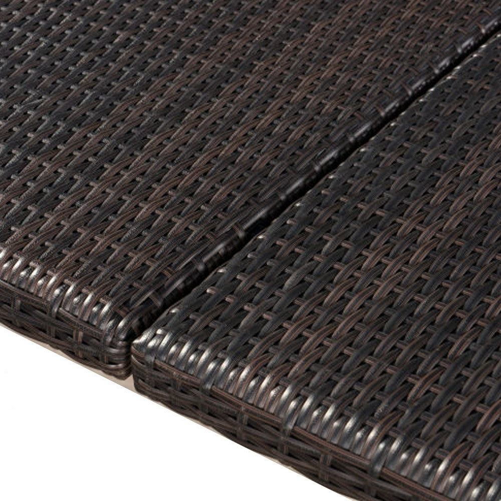 Nona Outdoor Dining Table, 64 Inch Square Top, Brown Rattan Wood, Iron -BM320600