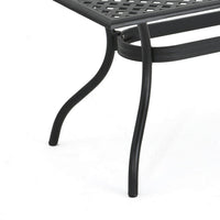 Cay Outdoor Dining Table, 67 Inch Rectangular, Lattice Black Aluminium -BM320601