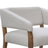 Merry Accent Chair, Ivory Polyester, Plush Foam, Brown Solid Pine Wood Legs -BM320821