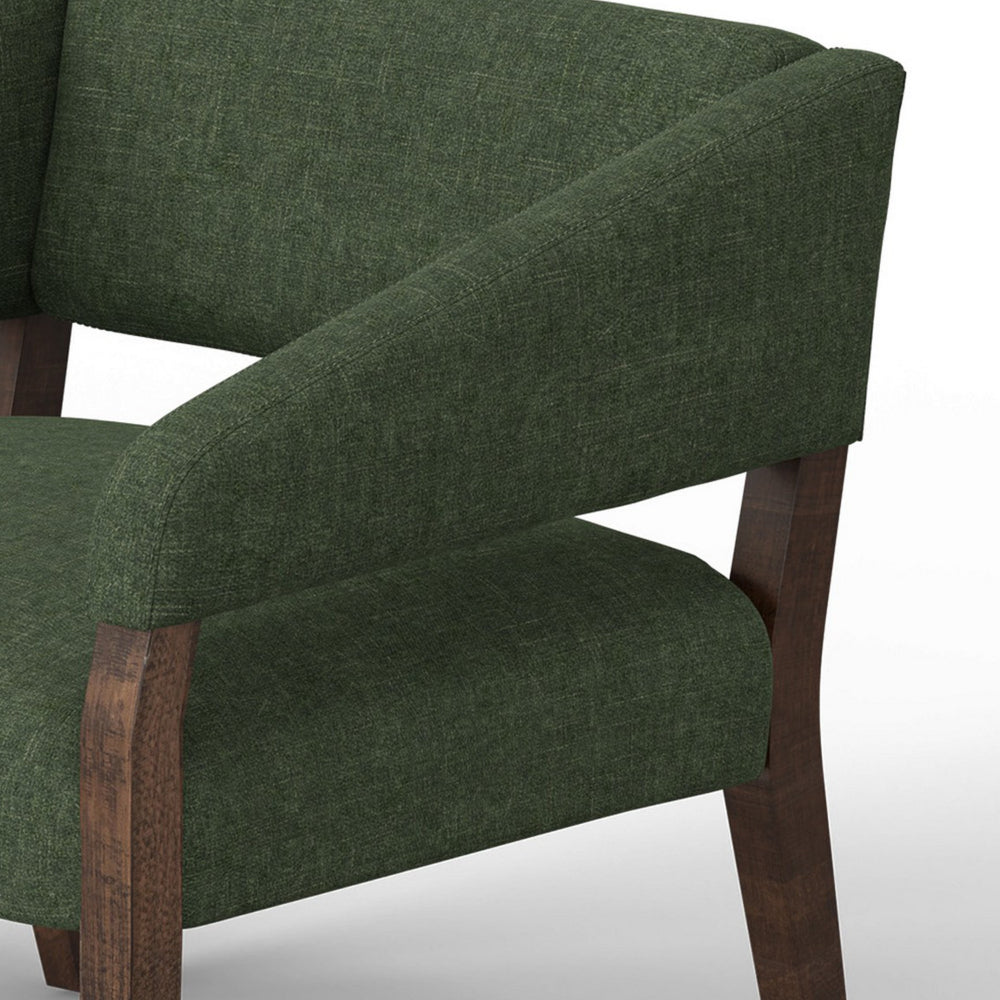 Merry Accent Chair, Olive Green Polyester, Foam, Brown Solid Pine Wood -BM320822