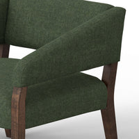 Merry Accent Chair, Olive Green Polyester, Foam, Brown Solid Pine Wood -BM320822
