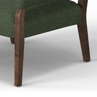Merry Accent Chair, Olive Green Polyester, Foam, Brown Solid Pine Wood -BM320822