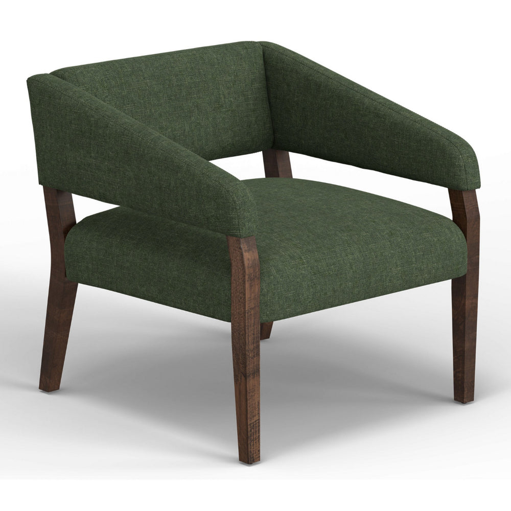 Merry Accent Chair, Olive Green Polyester, Foam, Brown Solid Pine Wood -BM320822
