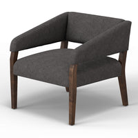 Merry Accent Chair, Iron Gray Polyester, Plush Foam, Brown Solid Pine Wood -BM320823