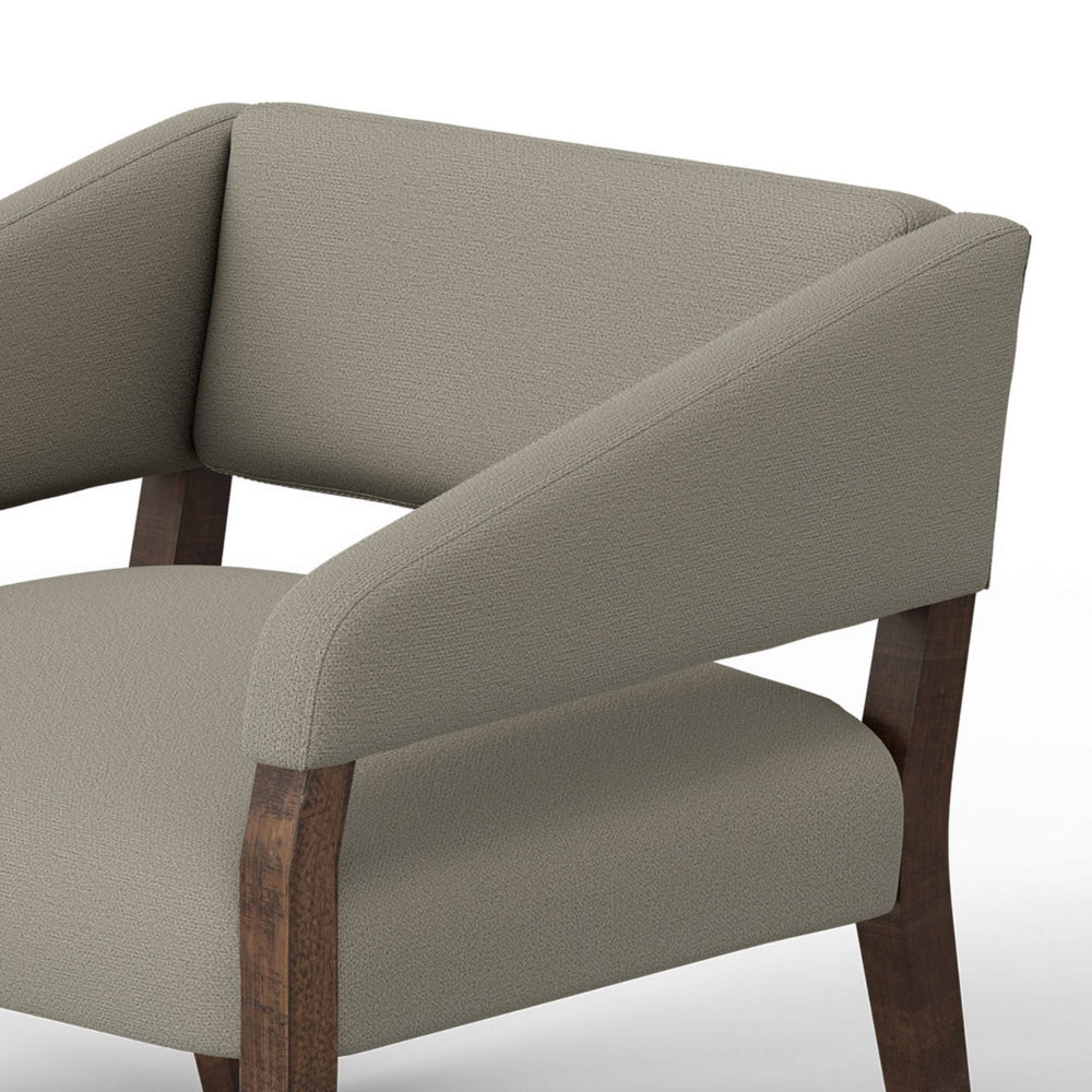 Merry Accent Chair, Almond Gray Polyester, Foam, Brown Solid Pine Wood -BM320824