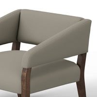 Merry Accent Chair, Almond Gray Polyester, Foam, Brown Solid Pine Wood -BM320824