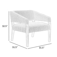 Merry Accent Chair, Almond Gray Polyester, Foam, Brown Solid Pine Wood -BM320824