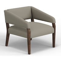 Merry Accent Chair, Almond Gray Polyester, Foam, Brown Solid Pine Wood -BM320824