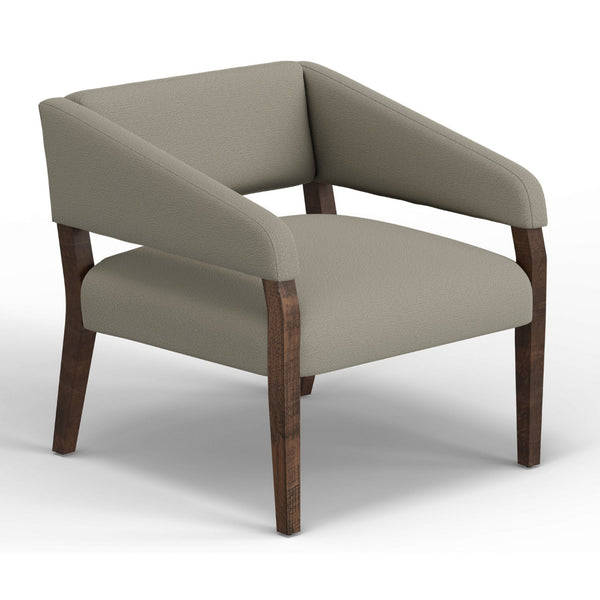 Merry Accent Chair, Almond Gray Polyester, Foam, Brown Solid Pine Wood -BM320824