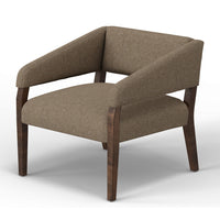 Merry Accent Chair, Light Brown Polyester, Foam, Brown Solid Pine Wood -BM320825