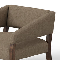 Merry Accent Chair, Light Brown Polyester, Foam, Brown Solid Pine Wood -BM320825