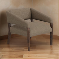 Merry Accent Chair, Light Brown Polyester, Foam, Brown Solid Pine Wood -BM320825