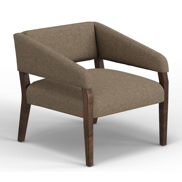 Merry Accent Chair, Light Brown Polyester, Foam, Brown Solid Pine Wood -BM320825