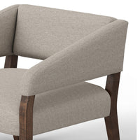 Merry Accent Chair, Beige Polyester, Plush Foam, Brown Solid Pine Wood Legs -BM320826