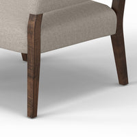 Merry Accent Chair, Beige Polyester, Plush Foam, Brown Solid Pine Wood Legs -BM320826