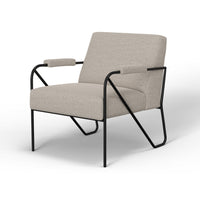 Levy Accent Chair, Beige Polyester, Soft Plush Foam, Black Metal Legs, Arms -BM320832