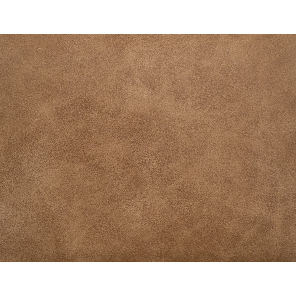 Levy Accent Chair, Cognac Brown Faux Leather, Soft Plush Foam, Black Metal -BM320833