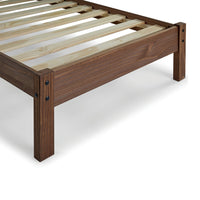 Octa Twin Bed, Plank Style, Rustic, Brazilian Pine Wood, Mahogany - BM321090
