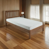 Octa Twin Bed, Plank Style, Rustic, Brazilian Pine Wood, Mahogany - BM321090