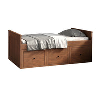 Mari Twin Captain Bed with Drawers, Brazilian Pine, Mahogany Wood - BM321094