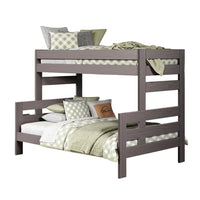 Damie Twin/Full Bunk Bed with Ladder, Brazilian Pine, Gray Solid Wood - BM321095