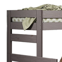 Damie Twin/Full Bunk Bed with Ladder, Brazilian Pine, Gray Solid Wood - BM321095
