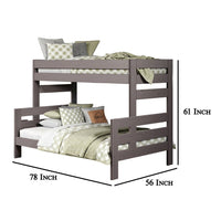 Damie Twin/Full Bunk Bed with Ladder, Brazilian Pine, Gray Solid Wood - BM321095