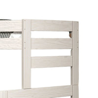 Damie Twin/Full Bunk Bed with Ladder, Brazilian Pine, White Solid Wood - BM321096