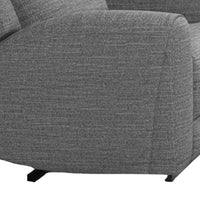 Cory Manual Recliner Chair, Contour Armrests, Solid Wood, Gray Polyester -BM321097