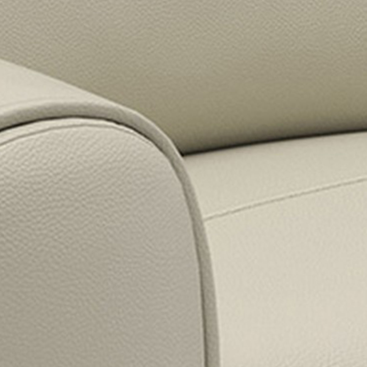 Cobe Manual Recliner Chair, Solid Wood and Soft Top Grain Beige Leather -BM321100