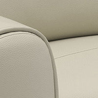 Cobe Manual Recliner Chair, Solid Wood and Soft Top Grain Beige Leather -BM321100